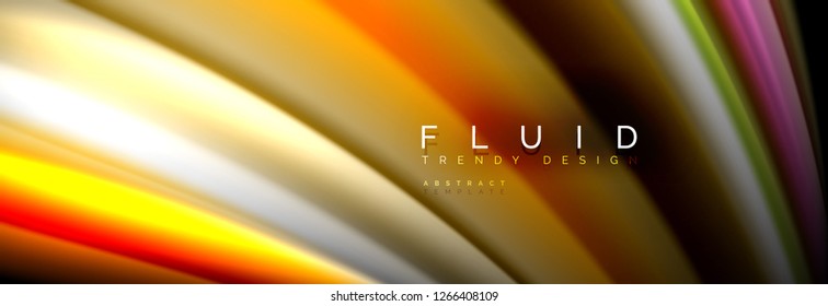 Abstract wave line water 3d background. Wave liquid shape. Splash ink paint mixing on black, vector illustration