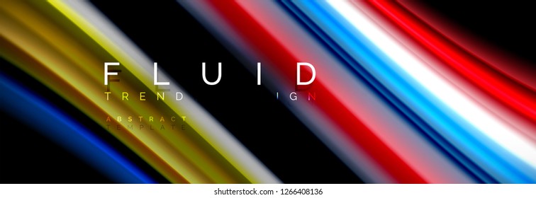 Abstract wave line water 3d background. Wave liquid shape. Splash ink paint mixing on black, vector illustration