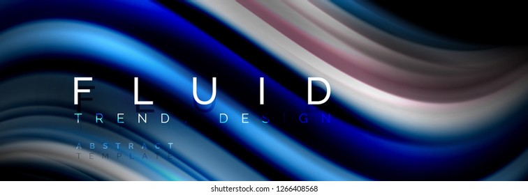 Resumen de la línea de olas de agua 3d fondo. Forma líquida ondulada. Mezcla de pintura con tinta de salpicadura en la ilustración negra vectorial