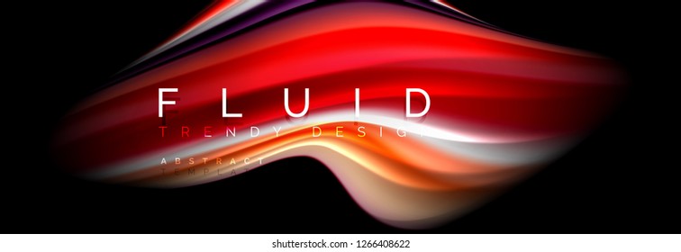 Resumen de la línea de olas de agua 3d fondo. Forma líquida ondulada. Mezcla de pintura con tinta de salpicadura en la ilustración negra vectorial