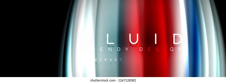 Abstract wave line water 3d background. Wave liquid shape. Splash ink paint mixing on black, vector illustration