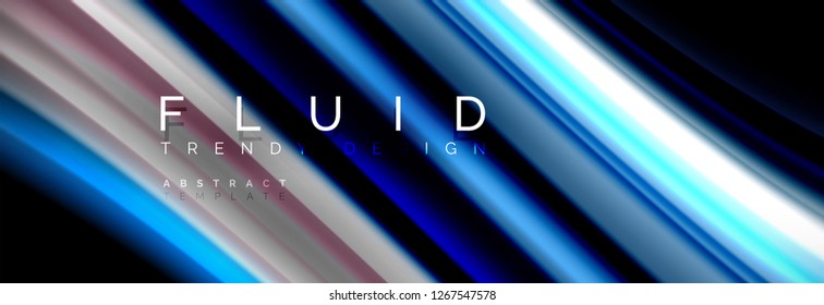 Resumen de la línea de olas de agua 3d fondo. Forma líquida ondulada. Mezcla de pintura con tinta de salpicadura en la ilustración negra vectorial