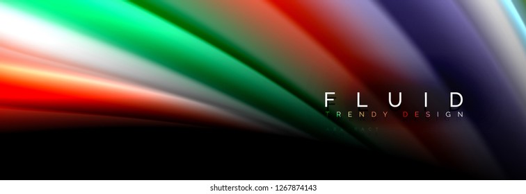 Abstract wave line water 3d background. Wave liquid shape. Splash ink paint mixing on black, vector illustration