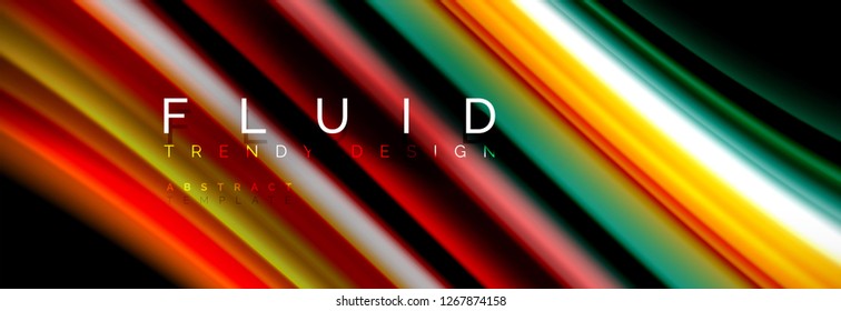 Abstract wave line water 3d background. Wave liquid shape. Splash ink paint mixing on black, vector illustration