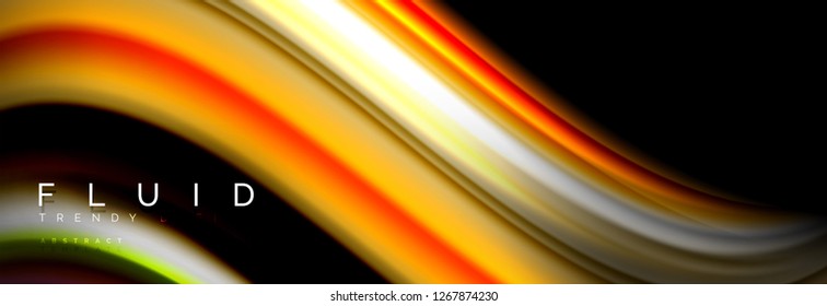 Abstract wave line water 3d background. Wave liquid shape. Splash ink paint mixing on black, vector illustration