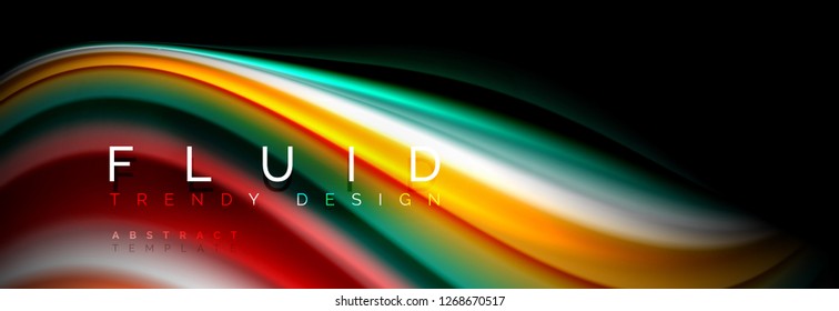 Resumen de la línea de olas de agua 3d fondo. Forma líquida ondulada. Mezcla de pintura con tinta de salpicadura en la ilustración negra vectorial