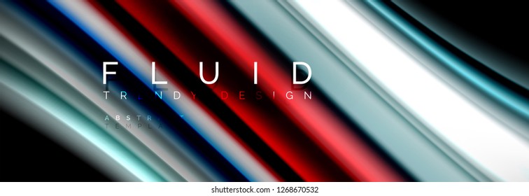 Resumen de la línea de olas de agua 3d fondo. Forma líquida ondulada. Mezcla de pintura con tinta de salpicadura en la ilustración negra vectorial
