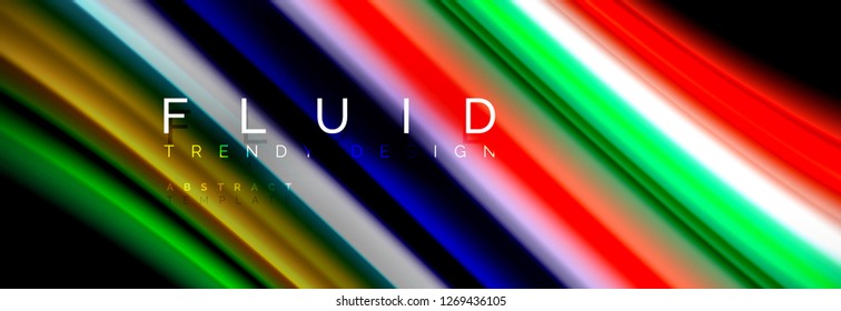Abstract wave line water 3d background. Wave liquid shape. Splash ink paint mixing on black, vector illustration