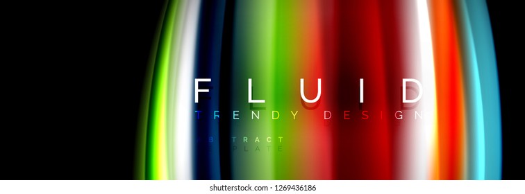 Abstract wave line water 3d background. Wave liquid shape. Splash ink paint mixing on black, vector illustration