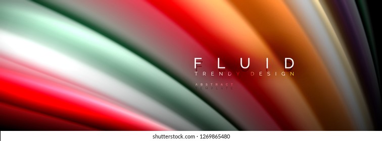 Resumen de la línea de olas de agua 3d fondo. Forma líquida ondulada. Mezcla de pintura con tinta de salpicadura en la ilustración negra vectorial