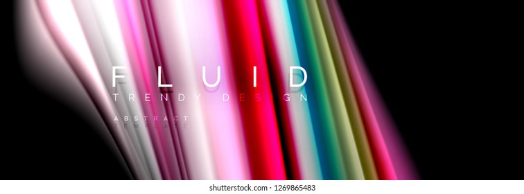 Abstract wave line water 3d background. Wave liquid shape. Splash ink paint mixing on black, vector illustration