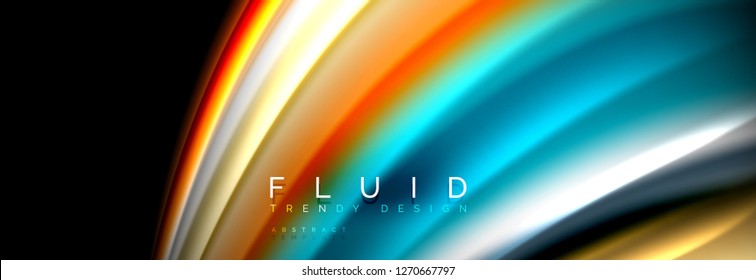 Resumen de la línea de olas de agua 3d fondo. Forma líquida ondulada. Mezcla de pintura con tinta de salpicadura en la ilustración negra vectorial