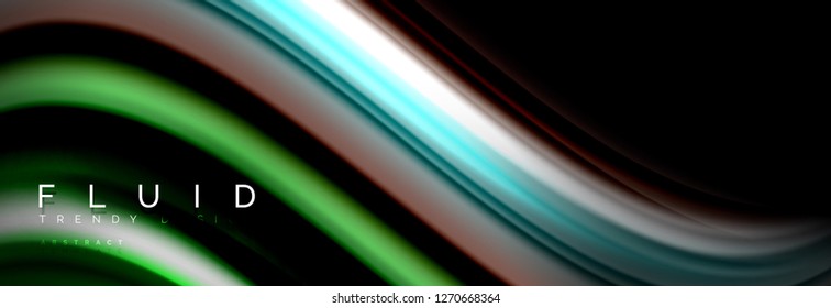 Abstract wave line water 3d background. Wave liquid shape. Splash ink paint mixing on black, vector illustration