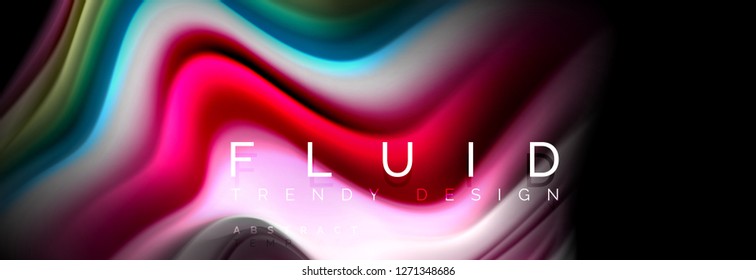 Resumen de la línea de olas de agua 3d fondo. Forma líquida ondulada. Mezcla de pintura con tinta de salpicadura en la ilustración negra vectorial
