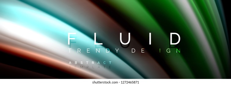 Abstract wave line water 3d background. Wave liquid shape. Splash ink paint mixing on black, vector illustration