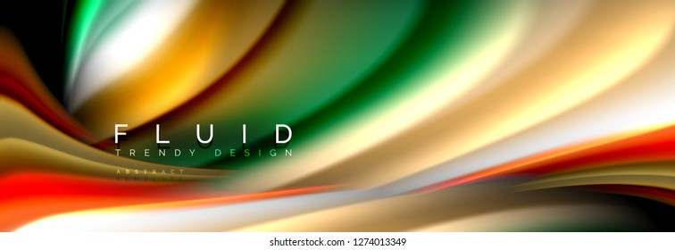 Abstract wave line water 3d background. Wave liquid shape. Splash ink paint mixing on black, vector illustration