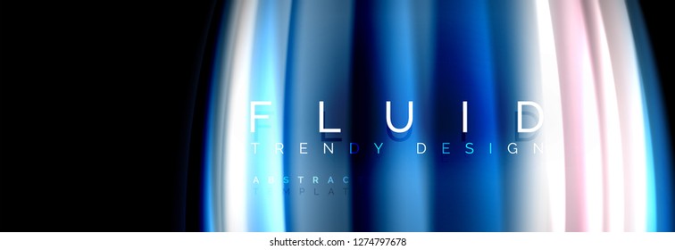 Resumen de la línea de olas de agua 3d fondo. Forma líquida ondulada. Mezcla de pintura con tinta de salpicadura en la ilustración negra vectorial