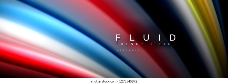 Abstract wave line water 3d background. Wave liquid shape. Splash ink paint mixing on black, vector illustration