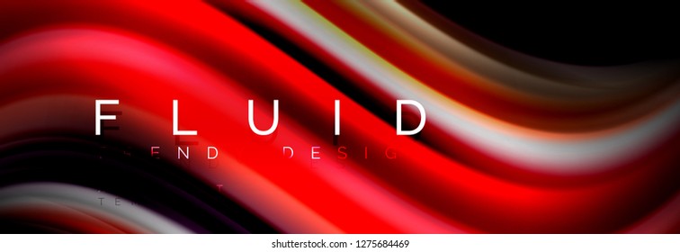Abstract wave line water 3d background. Wave liquid shape. Splash ink paint mixing on black, vector illustration