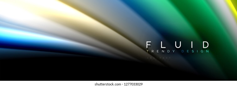 Resumen de la línea de olas de agua 3d fondo. Forma líquida ondulada. Mezcla de pintura con tinta de salpicadura en la ilustración negra vectorial