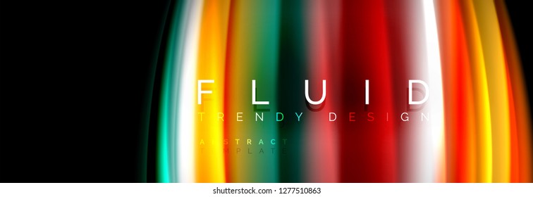 Abstract wave line water 3d background. Wave liquid shape. Splash ink paint mixing on black, vector illustration