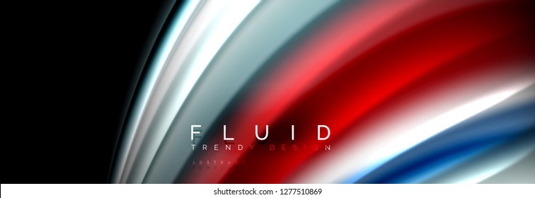 Abstract wave line water 3d background. Wave liquid shape. Splash ink paint mixing on black, vector illustration