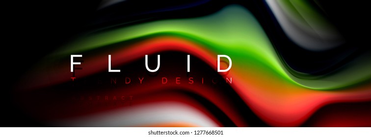 Resumen de la línea de olas de agua 3d fondo. Forma líquida ondulada. Mezcla de pintura con tinta de salpicadura en la ilustración negra vectorial