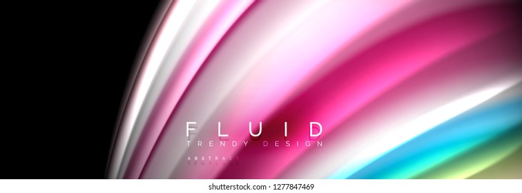 Abstract wave line water 3d background. Wave liquid shape. Splash ink paint mixing on black, vector illustration