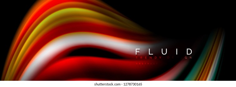 Resumen de la línea de olas de agua 3d fondo. Forma líquida ondulada. Mezcla de pintura con tinta de salpicadura en la ilustración negra vectorial