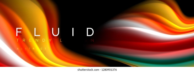 Resumen de la línea de olas de agua 3d fondo. Forma líquida ondulada. Mezcla de pintura con tinta de salpicadura en la ilustración negra vectorial