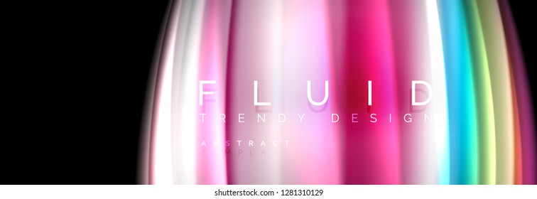 Abstract wave line water 3d background. Wave liquid shape. Splash ink paint mixing on black, vector illustration
