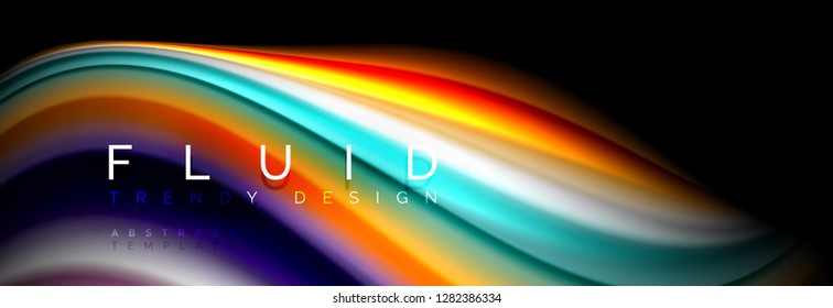 Resumen de la línea de olas de agua 3d fondo. Forma líquida ondulada. Mezcla de pintura con tinta de salpicadura en la ilustración negra vectorial