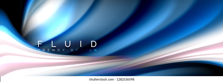 Abstract wave line water 3d background. Wave liquid shape. Splash ink paint mixing on black, vector illustration