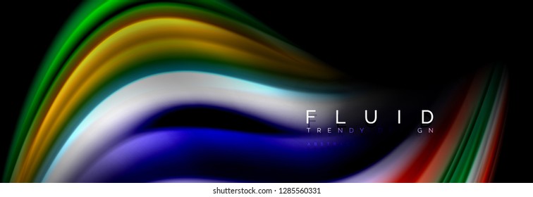 Resumen de la línea de olas de agua 3d fondo. Forma líquida ondulada. Mezcla de pintura con tinta de salpicadura en la ilustración negra vectorial