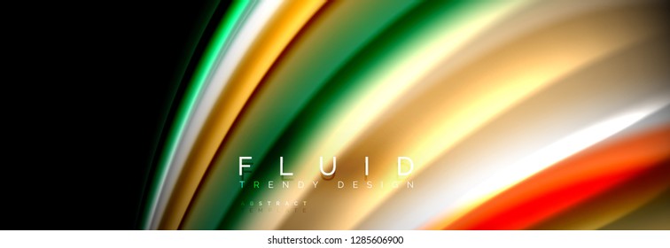 Resumen de la línea de olas de agua 3d fondo. Forma líquida ondulada. Mezcla de pintura con tinta de salpicadura en la ilustración negra vectorial