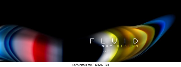 Abstract wave line water 3d background. Wave liquid shape. Splash ink paint mixing on black, vector illustration