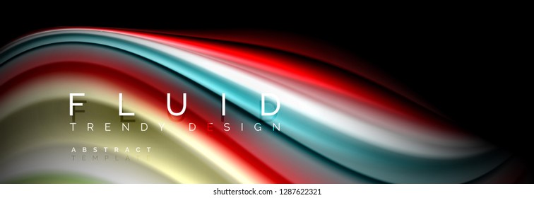 Abstract wave line water 3d background. Wave liquid shape. Splash ink paint mixing on black, vector illustration