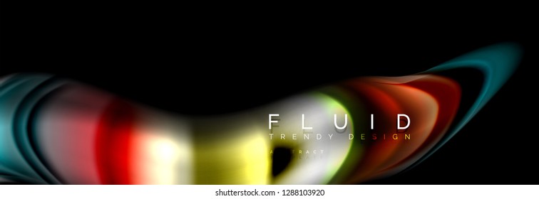 Abstract wave line water 3d background. Wave liquid shape. Splash ink paint mixing on black, vector illustration