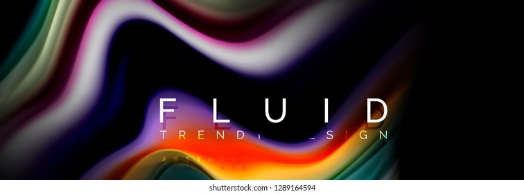 Abstract wave line water 3d background. Wave liquid shape. Splash ink paint mixing on black, vector illustration