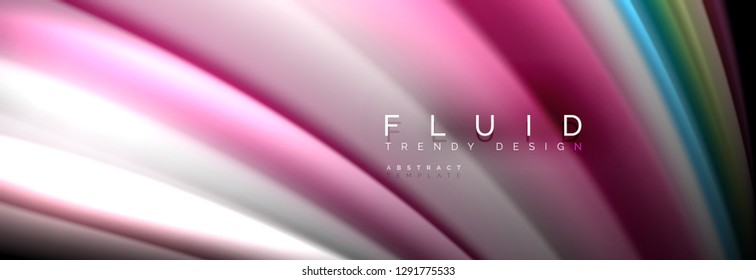 Abstract wave line water 3d background. Wave liquid shape. Splash ink paint mixing on black, vector illustration