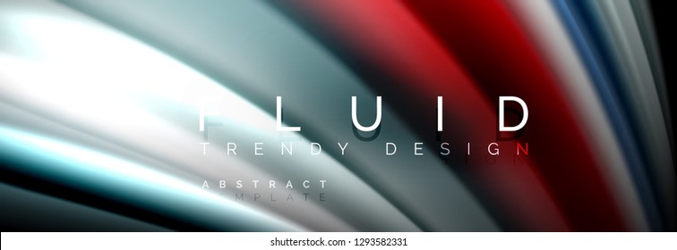Abstract wave line water 3d background. Wave liquid shape. Splash ink paint mixing on black, vector illustration