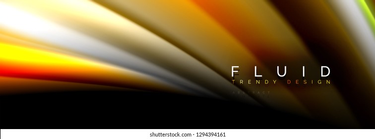 Abstract wave line water 3d background. Wave liquid shape. Splash ink paint mixing on black, vector illustration