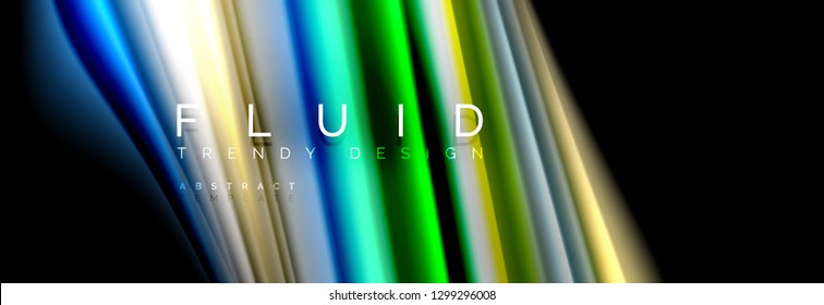 Abstract wave line water 3d background. Wave liquid shape. Splash ink paint mixing on black, vector illustration