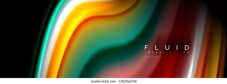 Abstrato onda linha água 3d fundo. Forma de líquido ondulado. Tinta de abertura misturando em preto, ilustração vetorial