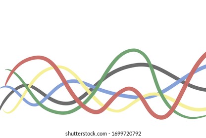 Abstract wave line with white background.  Vector illustration for holiday flyers, banner. 