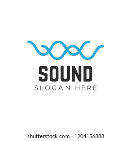 Abstract wave linear logotype. Wave sound speech logo