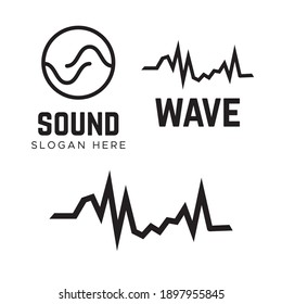 Abstract wave linear logotype. Wave sound speech logo