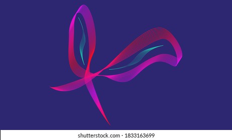 Abstract wave lines in the background. Colorful wave of pink rabbit ears. Illustration for modern business design. Smooth lines abstract gradient color background. Vector illustration.