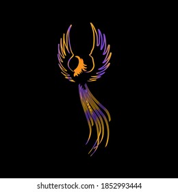 Abstract wave lines in the background. Colorful phoenix wave. Illustration for modern business design. Smooth lines abstract gradient color background. Vector illustration.