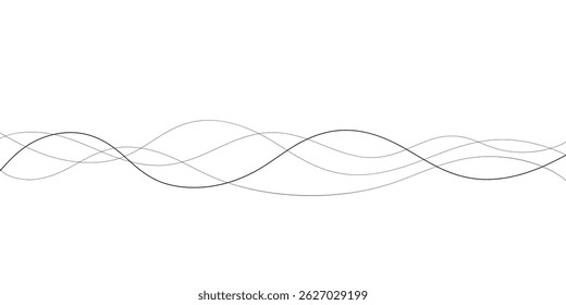 Projeto de plano de fundo das linhas de onda abstratas
Este fundo abstrato elegante e dinâmico apresenta uma coleção de linhas onduladas fluindo em espessuras e tons variados de preto.